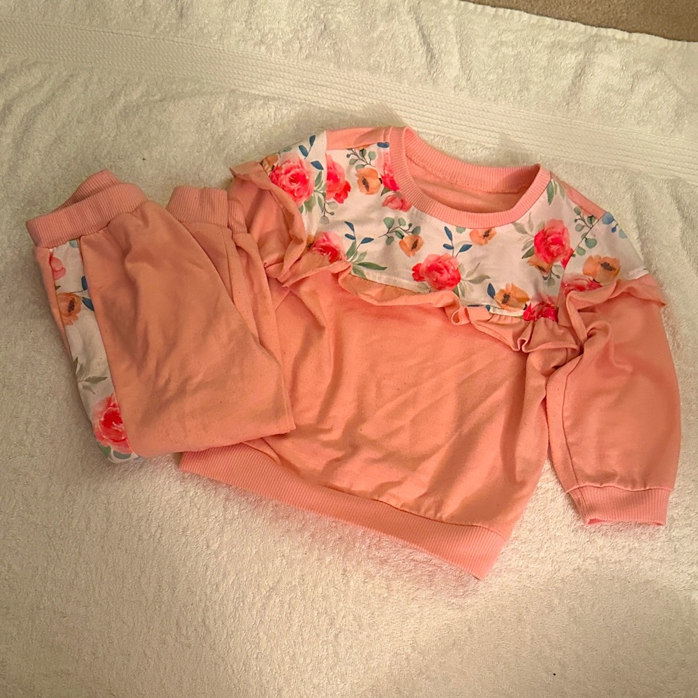 Floral Peach Toddler Outfit